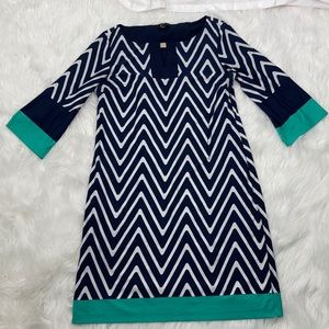 Blue and White Chevron dress